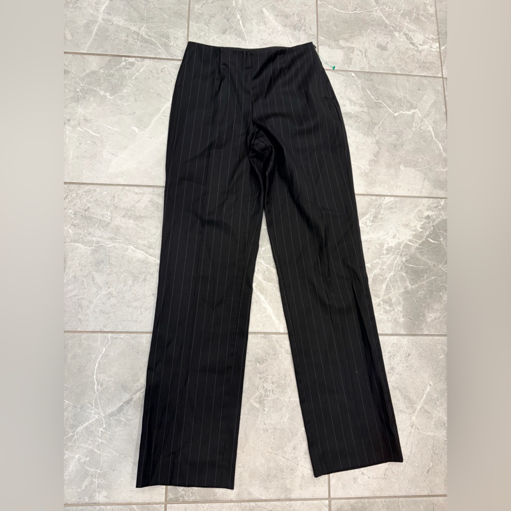EUC Emporio Armani size 2 black and white thin pin stripe dress pant